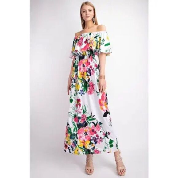 1.4.3. Story by Line Up Floral Off-Shoulder Maxi Dress - Picture 1 of 4